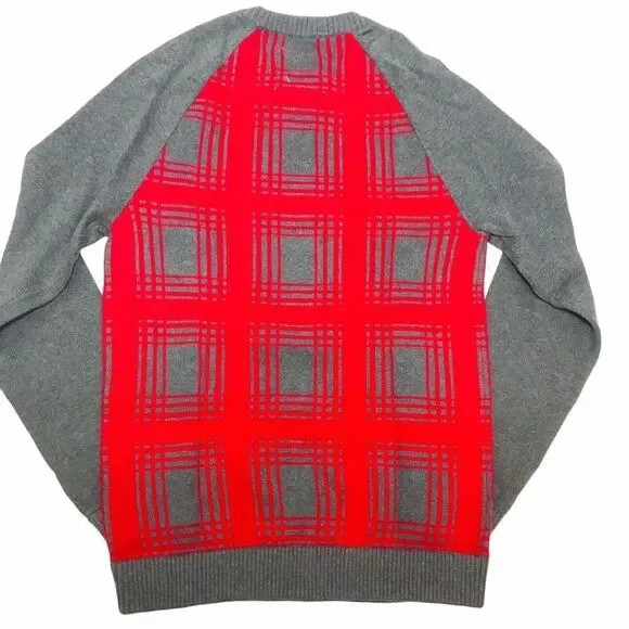 Mossimo Supply Co Sweater Men’s Size S Red Gray Cotton - Picture 2 of 11